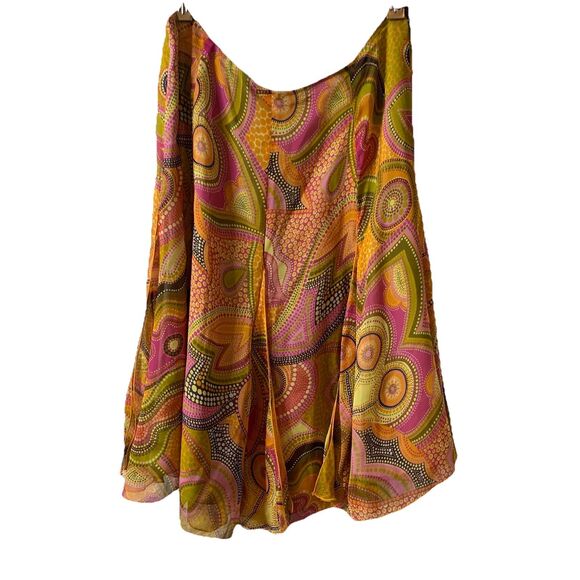Vtg Dana Buchman Silk 2 Piece Poncho & Skirt Set Italian Fabric Colorful Sz 12/L - Picture 11 of 16